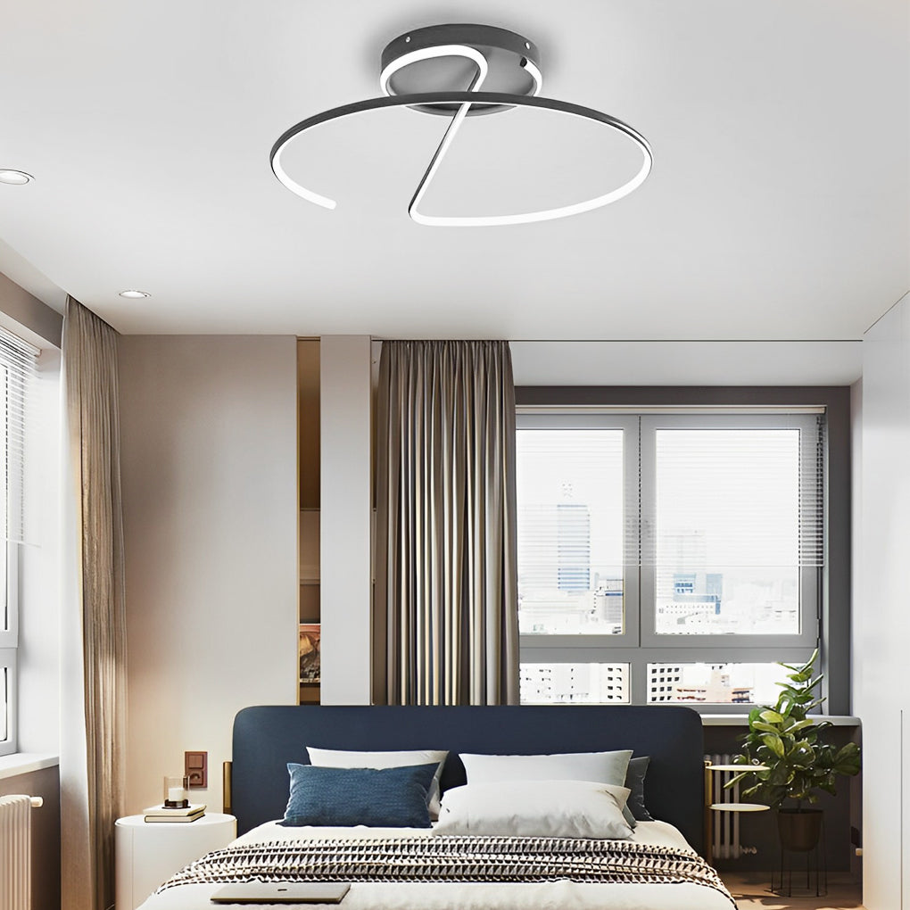 Dimmable Modern Geometric LED Ceiling Light Fixture Minimalist Flush Mount Metal Lighting for Bedrooms