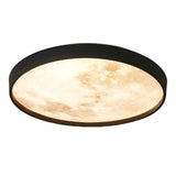 Circular Moon Inspired LED Ceiling Light Modern Flush Mount with Adjustable Color