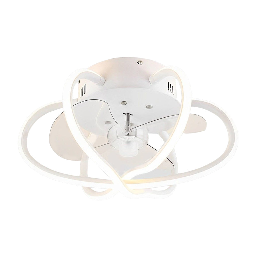 Modern Flower Cage Bladeless Ceiling Fan with Dimmable LED Light and Remote Control Fixture