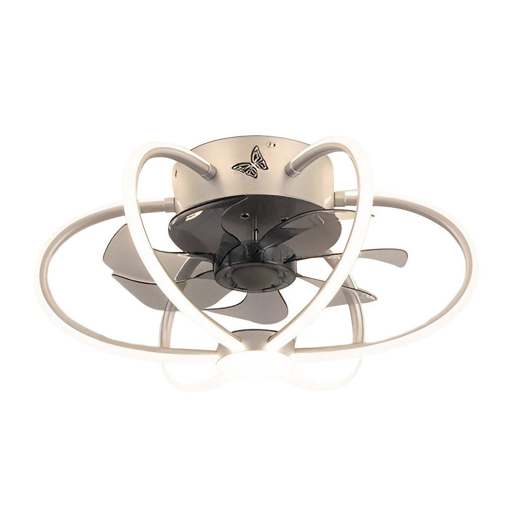 Creative Flower Shaped Bladeless Ceiling Fan with Dimmable LED Light and Remote Control