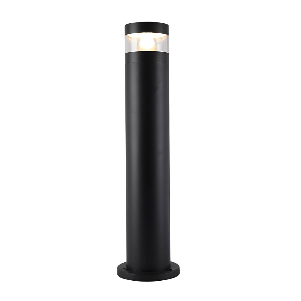 Cylindrical LED Outdoor Lawn Lamp Modern Black Aluminum Waterproof Pathway Light