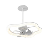 Modern White LED Ceiling Fan with Remote Control and Stepless Dimmable Lighting