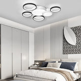 Modern Geometric Multiple Ring LED Flush Mount Ceiling Light Nordic Circle Chandelier for Living Room