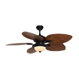 Tropical Palm Leaf Reversible Ceiling Fan with LED Light and Remote Control in Vintage Brown 42 52 Inch