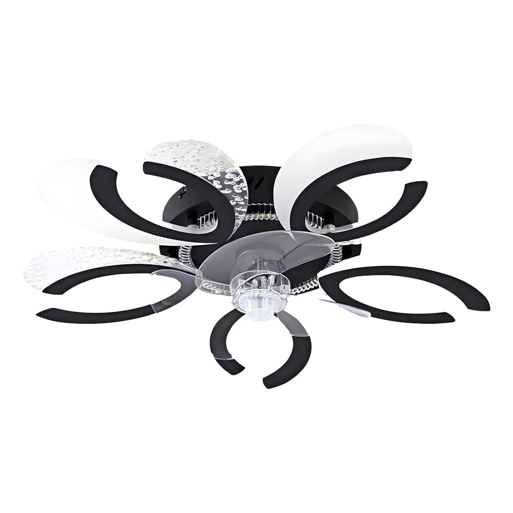 Modern Flower Smart Ceiling Fan with Dimmable LED Light and 6 Speed Silent Remote Control