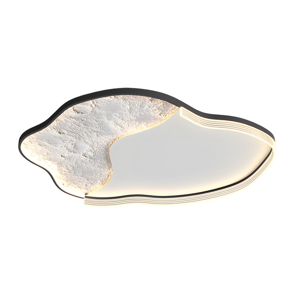 Modern Moon Texture LED Ceiling Light 3 Step Dimming Geometric Flush Mount Lamp