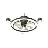Creative Round Ceiling Fan with Moon Star Projection and 3 Color Dimming for Modern Bedrooms
