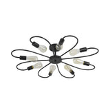 Modern Flower Shaped Iron Ceiling Light Nordic Style Flush Mount Fixture for Bedroom