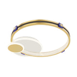 Modern Gold Geometric Round LED Ceiling Light with Three Step Dimming Flush Mount Fixture