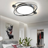 Modern Nordic Circular LED Flush Mount Ceiling Light Dimmable Metal Lamp for Living Room