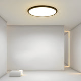 Modern 16 Inch LED Geometric Circle Flush Mount Ceiling Light in Black and White Finish