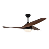52 Inch Rustic Industrial Ceiling Fan with Wood Finish Blades and 6 Speed DC Motor