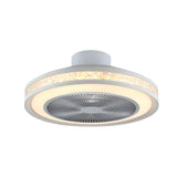 Modern Flush Mount Bladeless Ceiling Fan with Dimmable LED Light and Remote Control