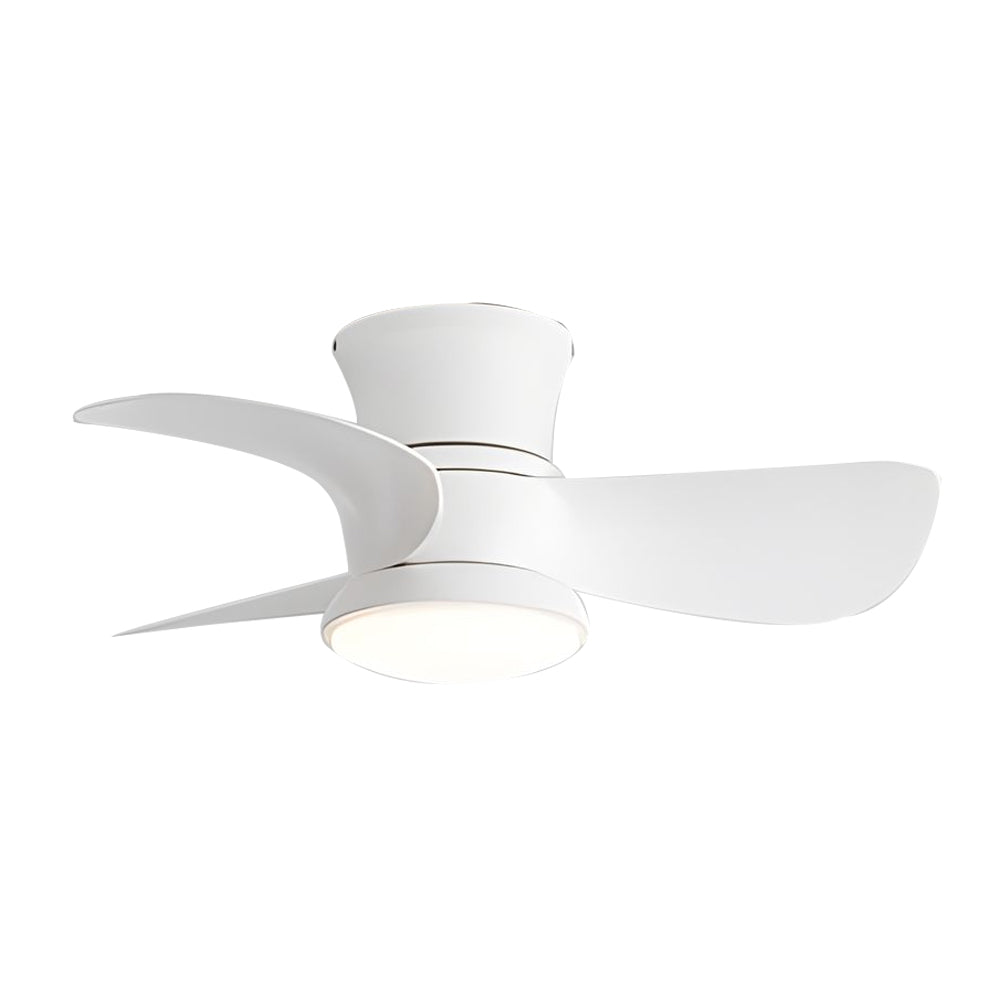 Modern Low Profile Flush Mount Ceiling Fan with LED Light and Remote Control for Small Rooms