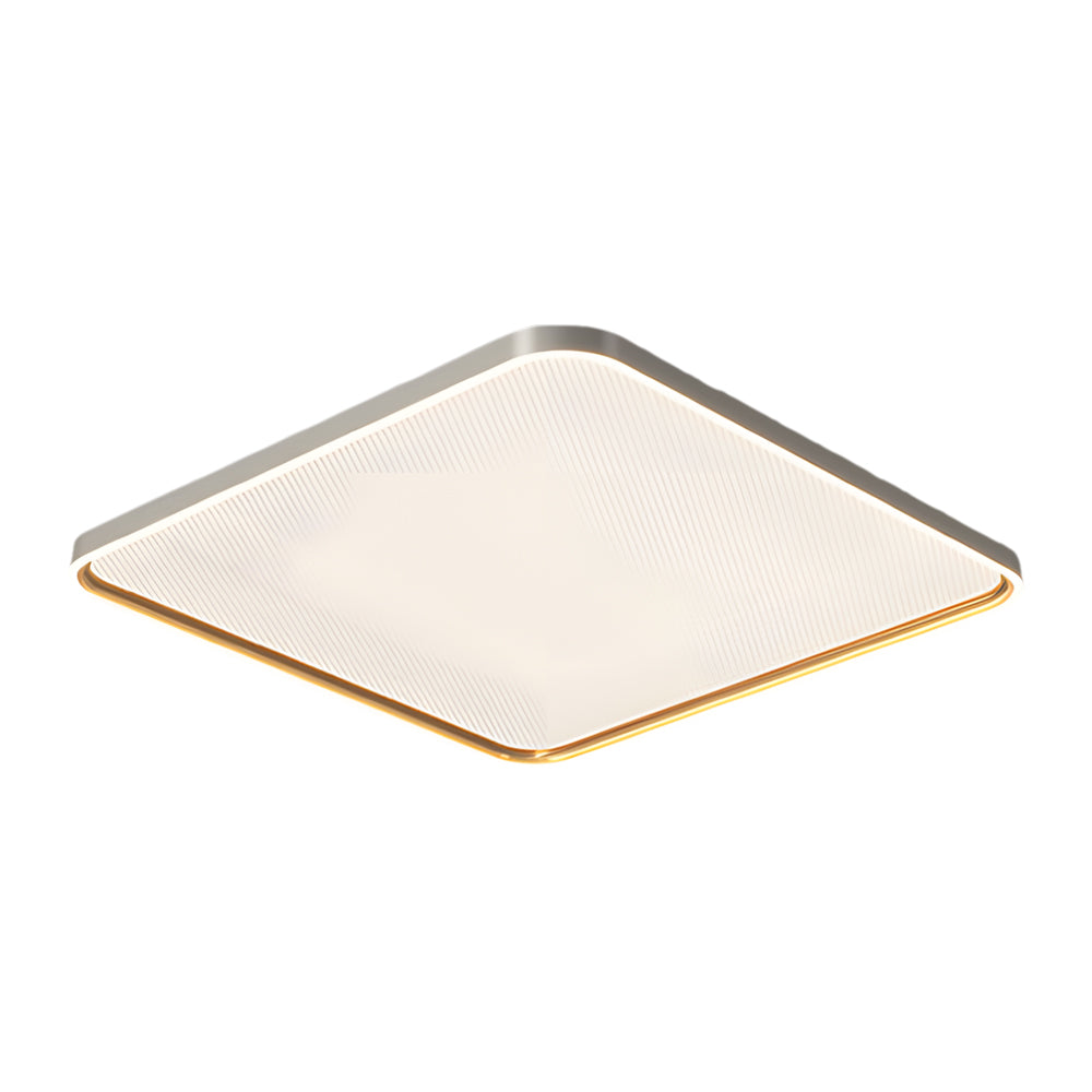 Modern Geometric Dimmable LED Flush Mount Ceiling Light in Brushed Gray Aluminum