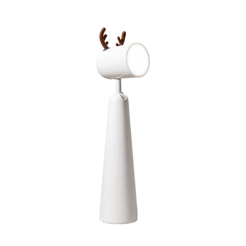 Modern White Antler LED Desk Lamp with USB Rechargeable Battery and Warm Night Light