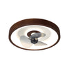 Modern 20 Inch Walnut Flush Mount Ceiling Fan with Dimmable LED Light and 6 Speed Remote