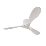 52 Inch Modern White 3 Blade Low Profile Ceiling Fan Flush Mount Indoor Fan Without Light