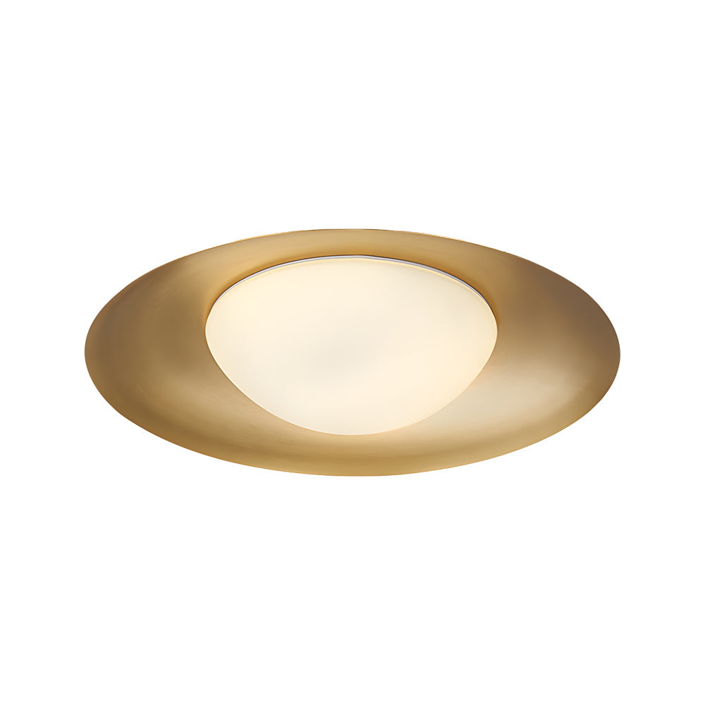 Modern Round LED Flush Mount Ceiling Light with Adjustable Color Temperature and Opal Glass Shade