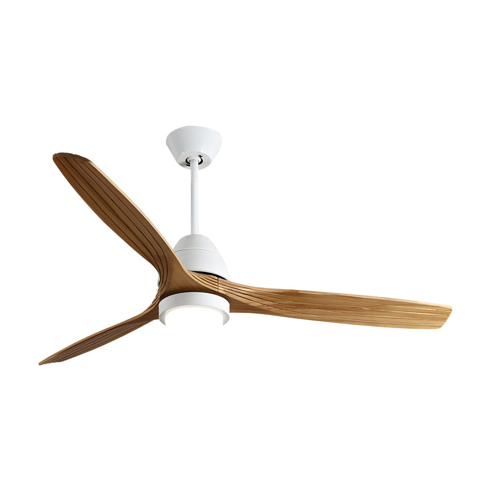 52 Inch Nordic Modern Ceiling Fan with Light and Remote Control 3 Wood Blades 6 Speed DC Motor