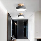 Modern Geometric Round LED Flush Mount Ceiling Light with 3 Step Dimming for Kids Room and Bedroom