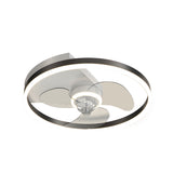 Modern Round Flush Mount Ceiling Fan with Silent LED Light and Three Step Dimming Design