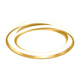 Modern Gold Circular LED Flush Mount Ceiling Lamp Dimmable with Remote Control for Living Room