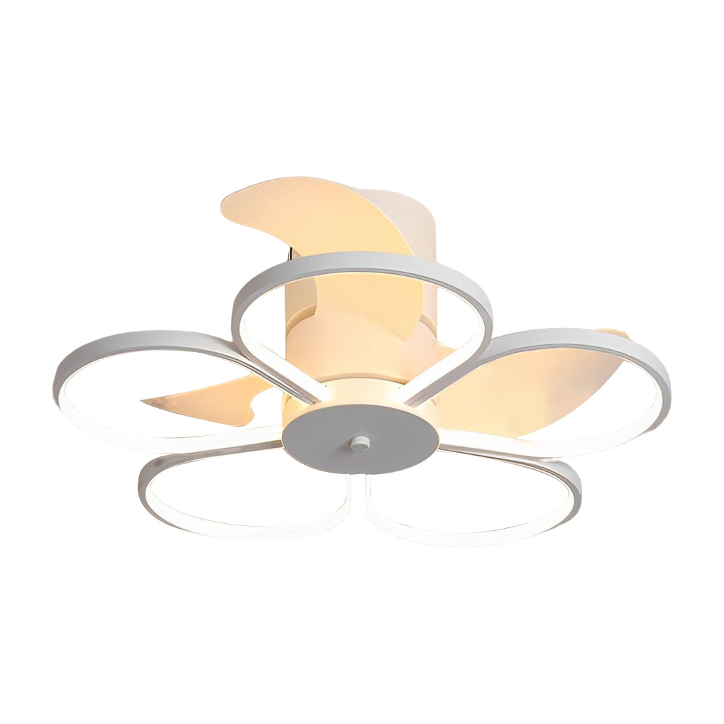 Flower Design Bladeless Ceiling Fan with Dimmable LED Light and Silent 6 Speed Motor