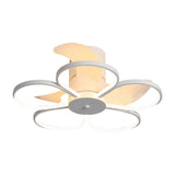 Flower Design Bladeless Ceiling Fan with Dimmable LED Light and Silent 6 Speed Motor