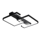 Geometric Square Frame Black LED Flush Mount Ceiling Lamp with Three Step Dimming Control