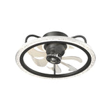 Modern 360 Degree Rotating Flush Mount Ceiling Fan with Light and 3 Step Dimming LED