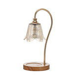 Modern Nordic Floral Glass Table Lamp with Integrated Cup Holder and Dimmable LED Light