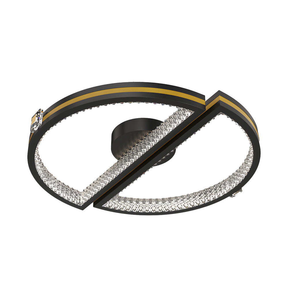 Modern Geometric Semicircle LED Ceiling Light Fixture with Three Step Dimming and Ring Design