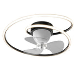 20 Inch Modern LED Ceiling Fan with 360 Degree Rotation Smart Dimmable Light for Bedroom