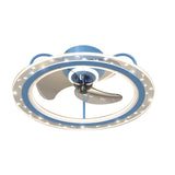 Modern Round Star Decor Bladeless Ceiling Fan with 3 Step Dimming Flush Mount Light Fixture