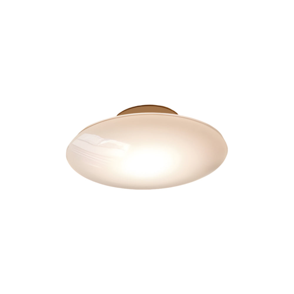 Contemporary Minimalist White Glass LED Ceiling Lamp for Bedroom and Dining Areas