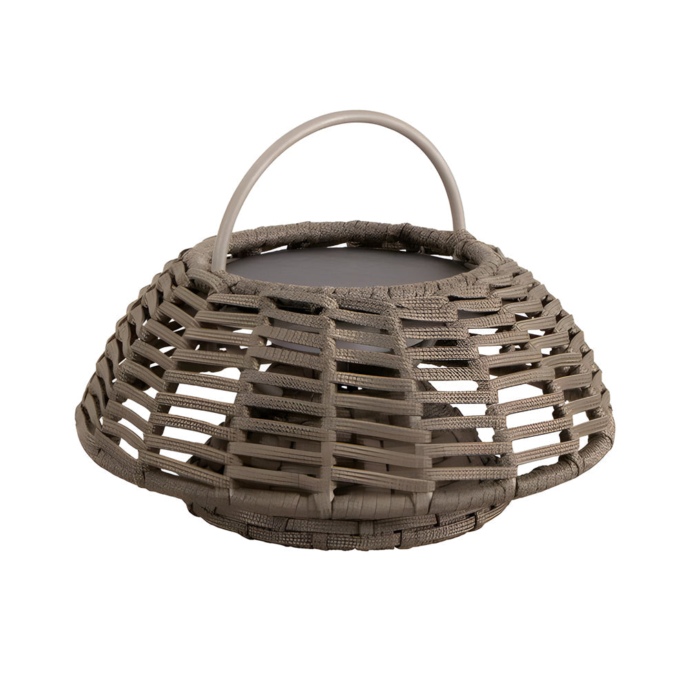 Hand Woven Rope Rattan Waterproof LED Solar Outdoor Chandelier for Garden and Terrace