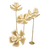 Modern White LED Flower Floor Lamp for Ambient Living Room Lighting with Acrylic Petals