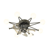 Modern Starry Design Ceiling Fan with 3 Color Dimming Light for Childrens Bedroom