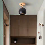 Modern Semicircular Metal LED Pendant Light Adjustable Rustic Hanging Ceiling Lamp for Entryway