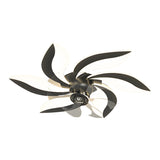Modern Flower Petal Flush Mount Ceiling Fan with 3 Color Dimming LED Light