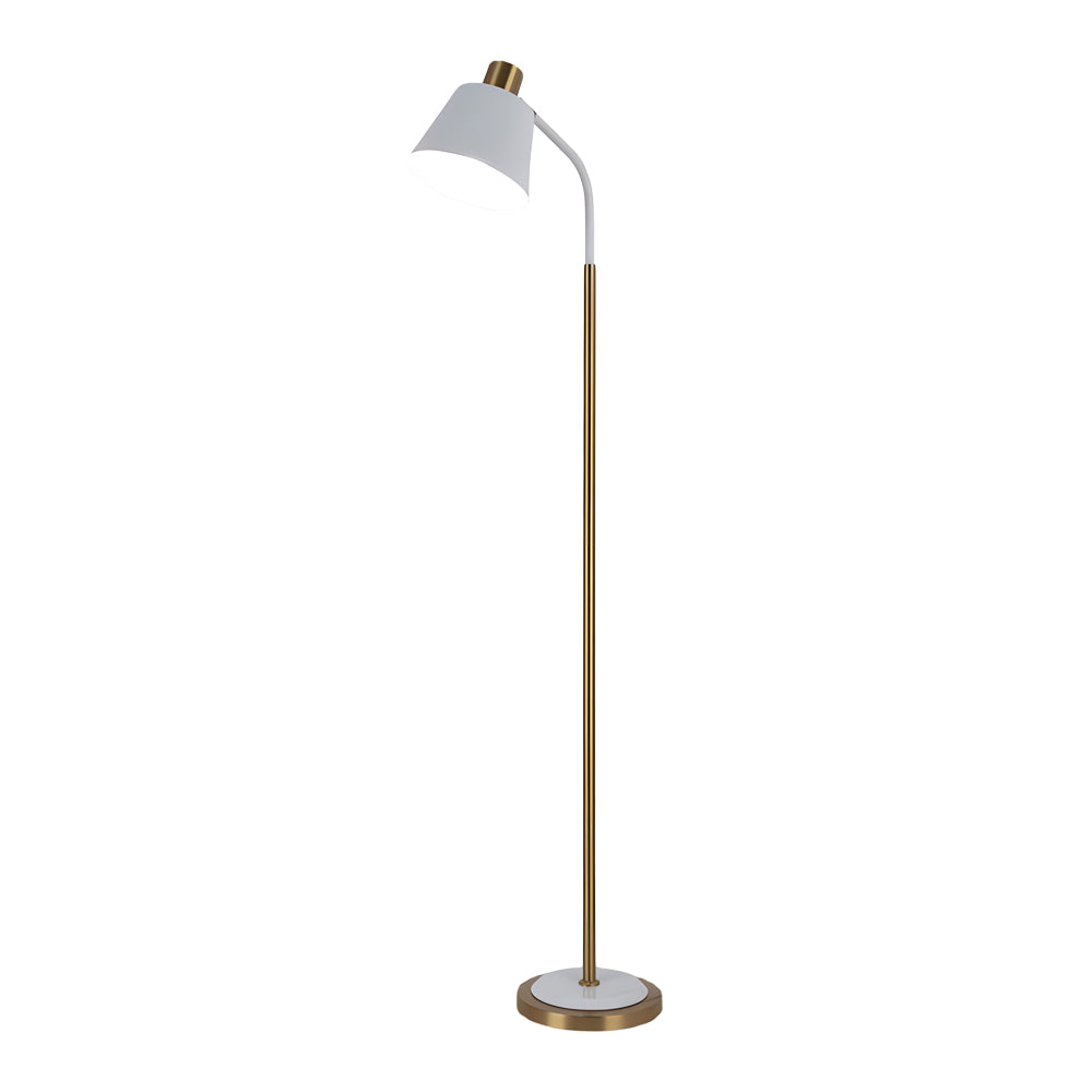Modern 62 Inch Adjustable Metal Reading Floor Lamp with Rotatable Cone Shade and LED Bulb