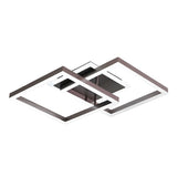 Geometric Brown LED Square Ceiling Light Semi Flush Mount Modern Aluminum Fixture