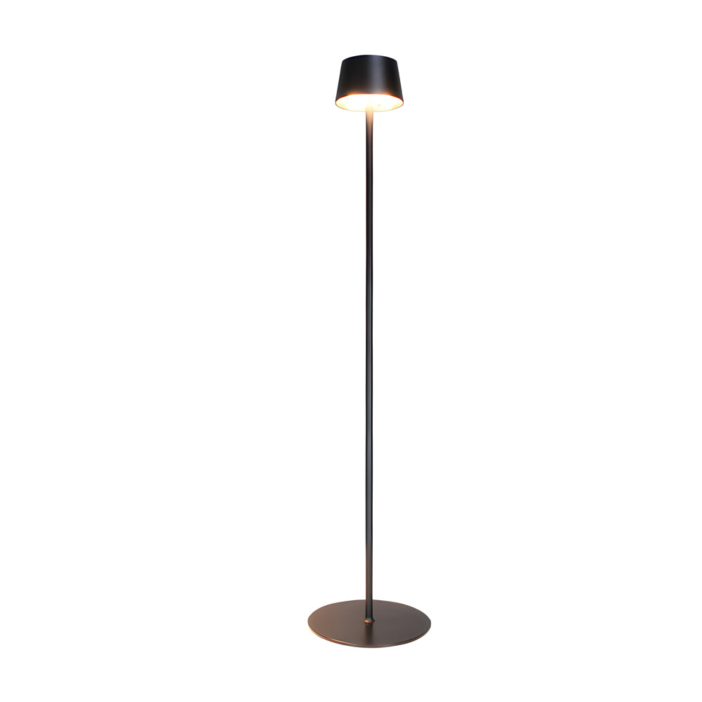 Modern 48.8 Inch Black Rechargeable LED Floor Lamp with Touch Dimming and IP54 Waterproof Rating