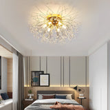 Elegant Crystal LED Flush Mount Ceiling Light Traditional Metal Chandelier Lighting Fixture