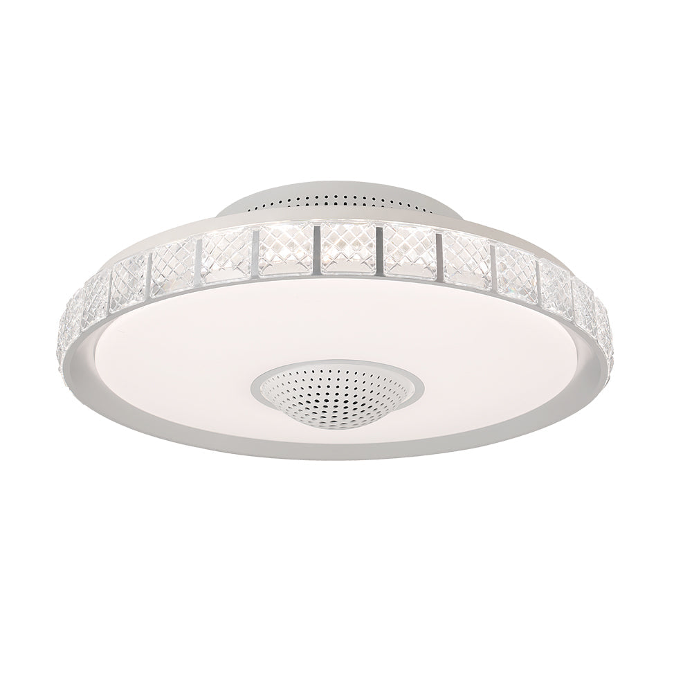 Modern 20 Inch Flush Mount Bladeless Ceiling Fan with Integrated LED Lighting and Remote Control