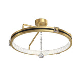 Modern Round Ring LED Ceiling Lamp with Crystal Glass Ball Decor and 3 Step Dimming Control