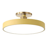 Round LED Semi Flush Mount Ceiling Light for Modern Bedrooms and Living Rooms Nordic Minimalist Fixture
