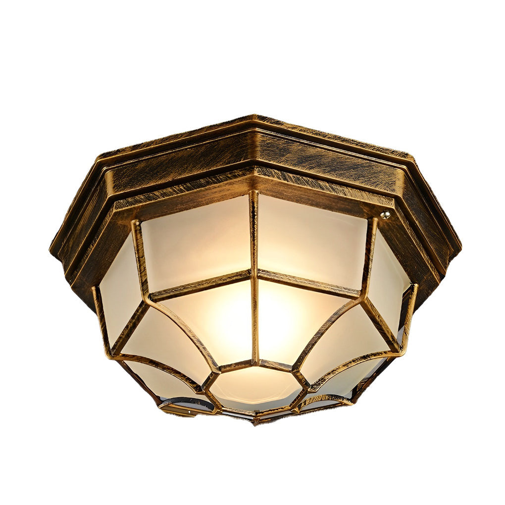 European Style Outdoor LED Flush Mount Ceiling Light Waterproof Aluminum Porch Lamp