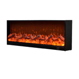 Modern Black Recessed Electric Fireplace with Remote Control and Adjustable Flame Brightness